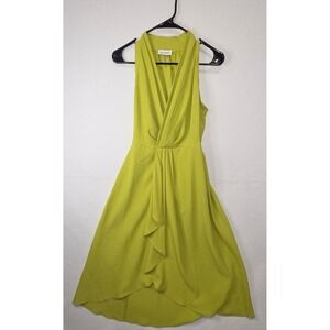 calvin klein yellow lace dress Calvin Klein yellow eyelet lace zip back sundress